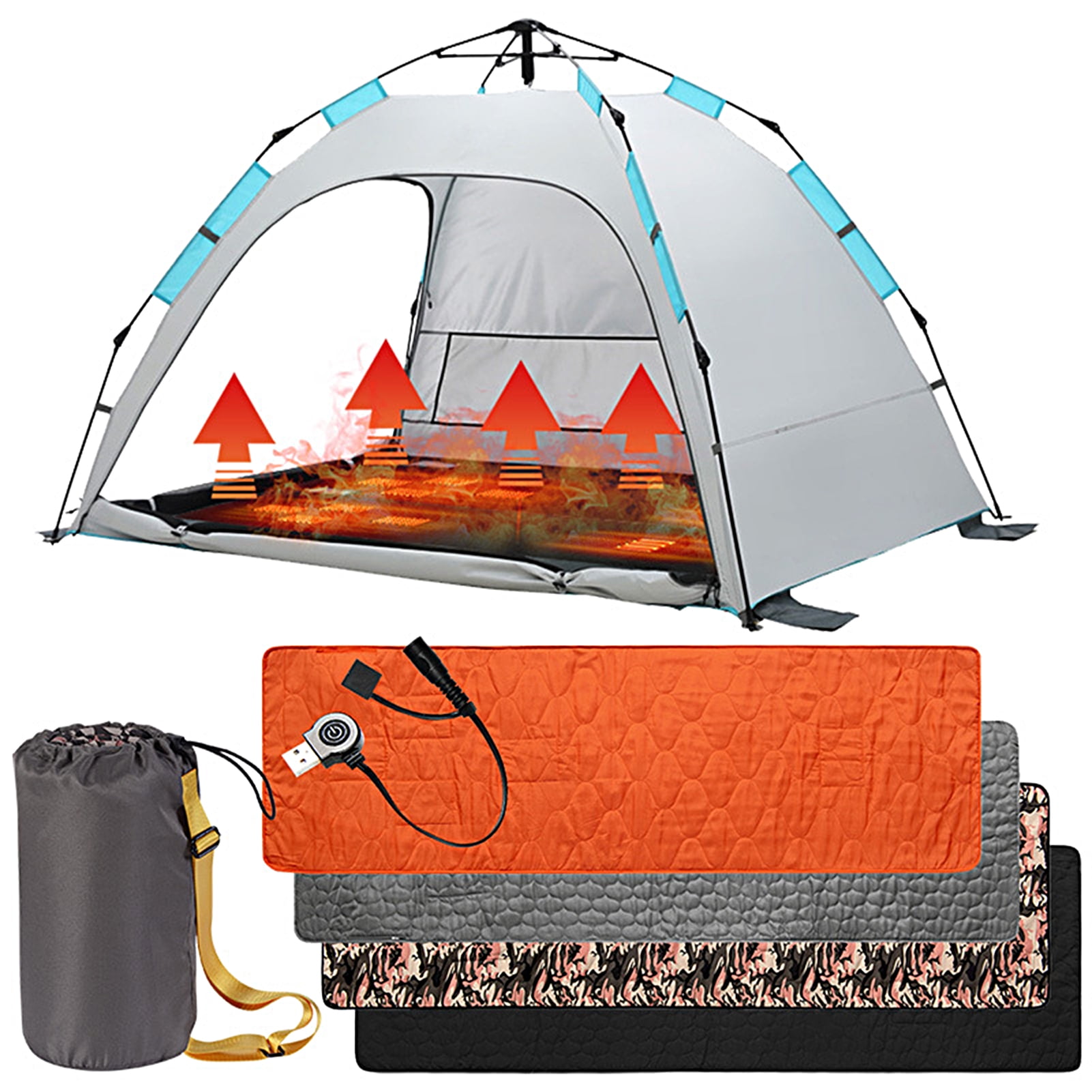 Heated Sleeping Bag Liner USB Battery Powered Heating Pad for
