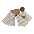 thumbnail image 2 of Serafina Home Beige And White Gingham Plaid Kitchen Towels, Set Of 4, 2 of 5