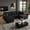 Black-With 1 Ottoman, variant on 94'' L-Shaped Sectional Sofa with Chaise, Modern Modular Sofa with Deep Seat, Cloud Sofa Couch for Living Room,Right Facing Chaise