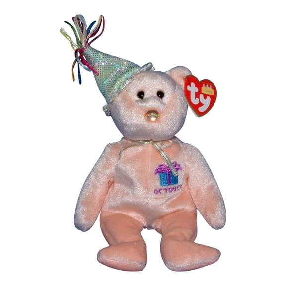 Ty Beanie Baby: October the Bear with Hat | Stuffed Animal | MWMT