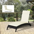thumbnail image 2 of Outsunny Garden Lounger Chair Cushion ONLY, Thick Padded, Headrest, Cream, 2 of 9