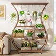 thumbnail image 4 of Tribesigns 6-Tier Plant Stand, 70.9" Tall Plant Shelf with 10 Hanging Hooks, Vase Shape Ladder Plant Stand, Multi-Purpose Plant Display Rack, 4 of 7