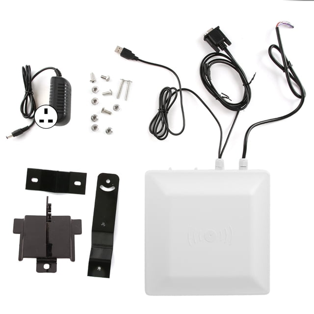 Cabezal lector de Control de acceso remoto para estacionamiento RFID, etiqueta electrónica pasiva UHF, 110-240V, 5m, sin conexión a red, Reino Unido