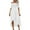 White, variant on Staron Summer Dresses for Women Off Shoulder Casual Solid Color Irregular Hem Short Sleeve Round Neck Bandage Party Cocktail Dress, Pink XL