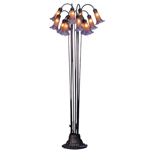 60"H Amber/Purple Pond Lily 12 LT Floor Lamp