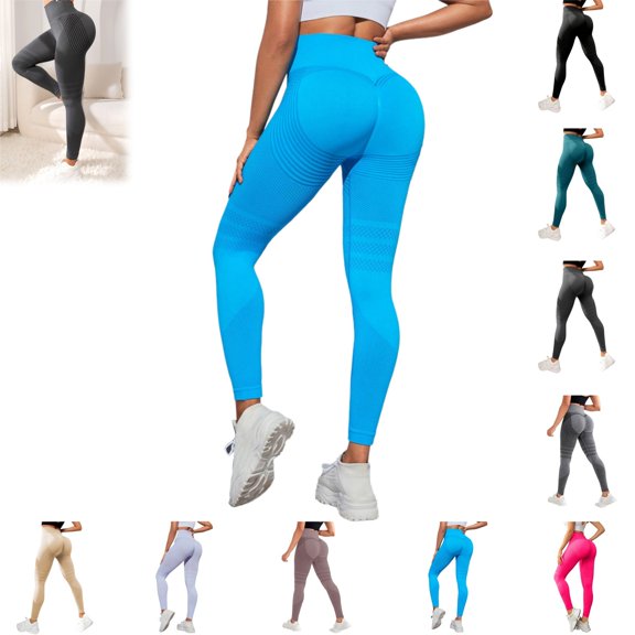 Mfakffe Yoga Pants Women 3D Leggings Cellulite Compression Anti-Cellulite Pants Gym Workout High Waist Butt Lifting Tummy Control Trousers (Sky Blue, XS)