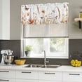 thumbnail image 4 of Orange Botanical Curtain Valances for Windows, Kitchen Valance Window Treatments Panel 2 Pack, Butterfly Autumn Farmhouse Flowers Rod Pocket Short Curtains for Bathroom Bedroom 42 x 12 Inch, 4 of 8