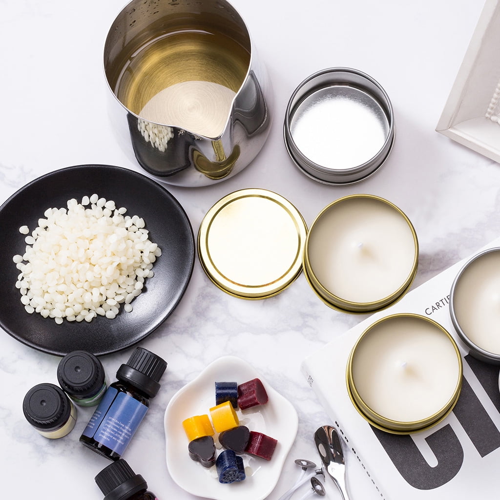 OOKWE Candle Making Kit Supplies, Soy Wax DIY Candle Craft Tools for Adults and Kids, Including Melting Pot, Soy Wax, Rich Scents, Dyes, Wicks, Tins and More