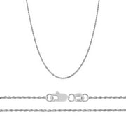Orostar Sterling Silver 1MM 1.3MM 2MM 2.5MM 3MM 3.5MM 4MM 5MM Diamond-Cut Rope Chain Italian Necklace, 14-36 Inch