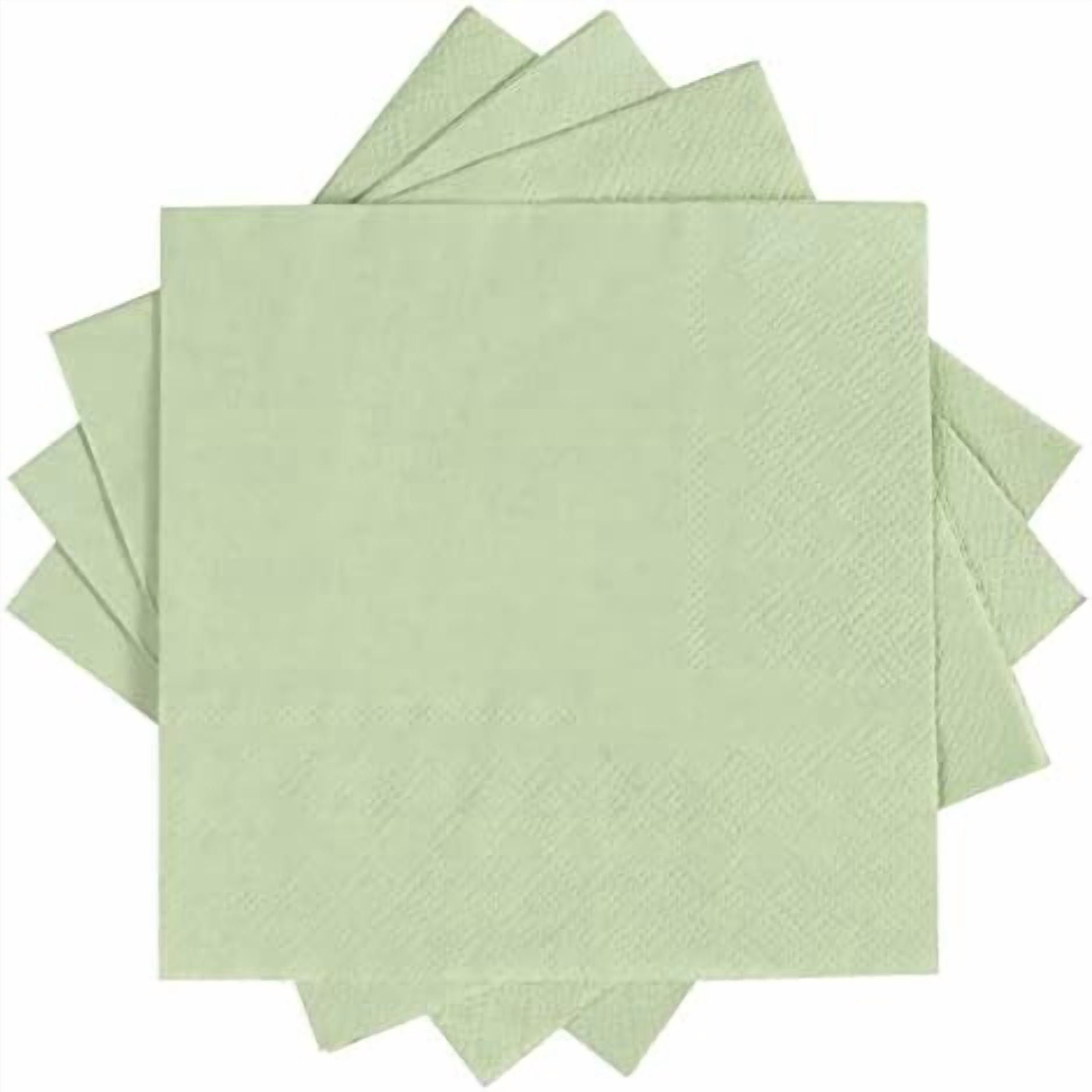 300 Pack Cocktail Napkin 2-Ply Dessert Napkins Folded 5 x 5 Inches Disposable Napkins for Dinner Wedding Birthday Party Bridal Anniversary Reception Event (300, Sage-Green)
