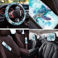 thumbnail image 4 of Uorisanigo Watercolor Turtle 14 Pcs Automobile Seat Cover Sets and Car Headrest Cover Cars Steering Wheel Cover Center Console Cover Car Water Cup Coaster Elastic Soft Suitable for Cars SUVs, 4 of 6