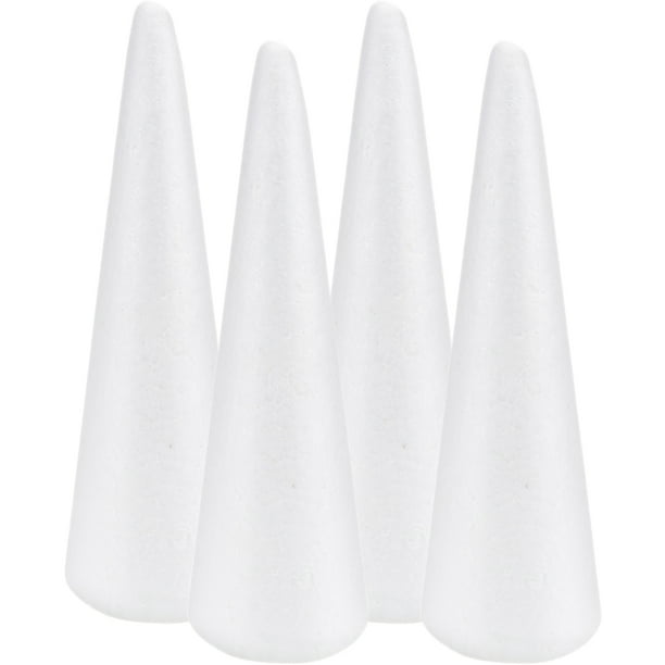 4 piezas de espuma blanca conos de bricolaje conos de bricolaje material de bricolaje para niños juguetes para niños juguetes