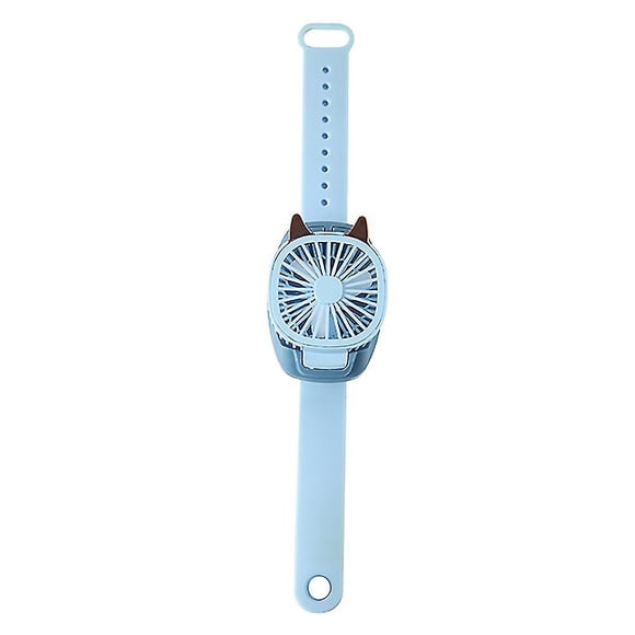 Kids Watch Fan 3 Speed Usb Rechargeable Compatible With Indoor/outdoor,blue
