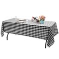 thumbnail image 1 of Gymax 10Pcs 60"x126" Rectangular Polyester Tablecloth Black & White Checker Party, 1 of 10