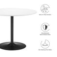 thumbnail image 5 of 40 Inch Dining Table, White Black, Wood, Metal, Mid Century Kitchen Cafe Bistro Hospitality Restaurant, Modern Contemporary HB34605, 5 of 7