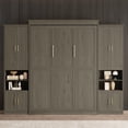 thumbnail image 2 of Rophefx Queen Murphy Bed, with Storage Shelves, Wall Bed Cabinet, Foldable Platform Beds, Hidden Bedframe for Bedroom, Guest Room,Grey, 2 of 10
