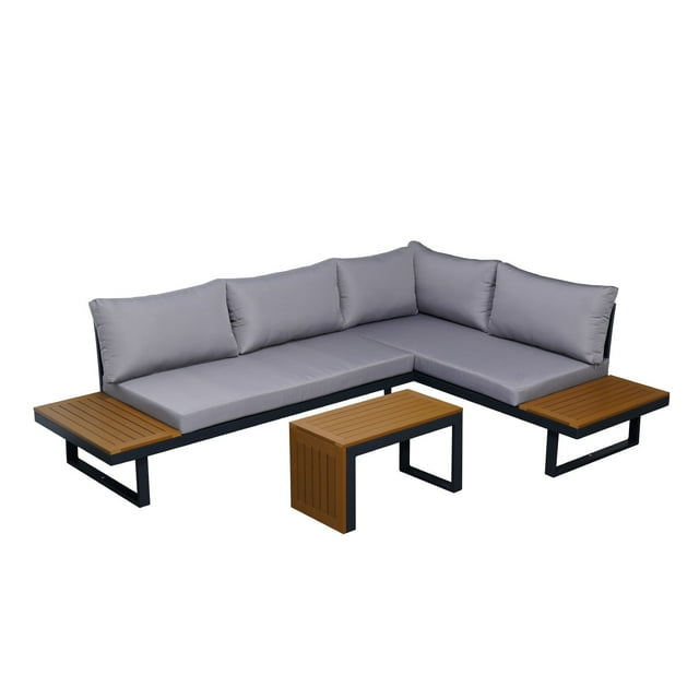 Set de Exterior Saigon Relan Sofá + Mesa de Centro de Aluminio