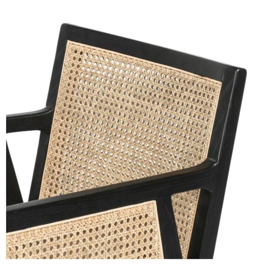 Antonia Cane Counter Stool with solid wood frame and unique hexagon rattan cane details.