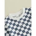 thumbnail image 6 of FEORJGP Kids Boys 2-piece Outfits 6M 12M 18M 2T 3T 4T Toddler Baby Plaid Long Sleeve Sweatshirts Crew Neck -Pullovers Tops with Elastic Waist Sweatpanshion Vintage Casual Spring Fall Outfits, 6 of 7