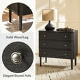 thumbnail image 3 of 26" Modern 3 Drawers End Table Curved Table with Charging Station for Living Room Charcoal, 3 of 5