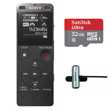Sony ICD-UX560 Digital Voice Recorder w/ 32GB microSD Card & CMCS3 Clip