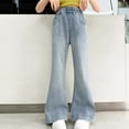 thumbnail image 2 of Kids Girls Jeans Elastic Waist Wide Leg Jeans Teen Girl Clothes Justice Girls Clothing, 2 of 9
