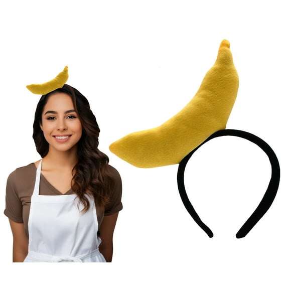 Adult Cosplay Large Yellow Banana Headband Hat Halloween Costume Accessory
