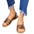 thumbnail image 4 of adviicd Womens Flat Flats Espadrille Strap Open Toe Summer Casual Flats Shoes Causal Ankle Womens Belt Buckle Flats Shoes, 4 of 4