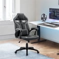 thumbnail image 2 of Armen Living Aspect Adjustable Faux Leather Racing Gaming Chair in Black/Gray, 2 of 5