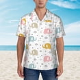 thumbnail image 4 of Lsque Little Elephant pattern Hawaiian Shirt for Men, Unisex Summer Beach Casual Short Sleeve Button Down Shirts-Small, 4 of 9
