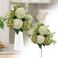 thumbnail image 3 of Fake Flowers Hydrangea Artificial Flowers Artificial Silk Hydrangea Flower with Stems Fake Flowers Arrangements for Home Bathroom Office Table Centerpiece Shelf Decorations, 14 inch, 3 of 8