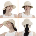 thumbnail image 4 of SUN CUBE Sombrero de sol para mujer para protección UV al aire libre, sombrero de ala ancha para el sol, cola de caballo, visera de playa convertible con cremallera, 4 of 8