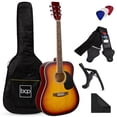 thumbnail image 1 of Best Choice Products Juego básico de guitarra acústica para principiantes de tamaño completo de 41 pulgadas con estuche, correa, cejilla, cuerdas y púas - Sunburst, 1 of 5