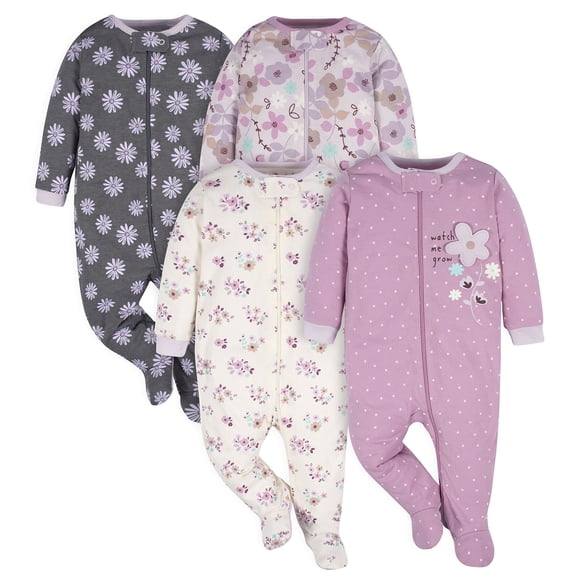 Pijama enterizo Sleep 'N Play con pies Gerber para bebé niña Lavender Garden 6-9 meses