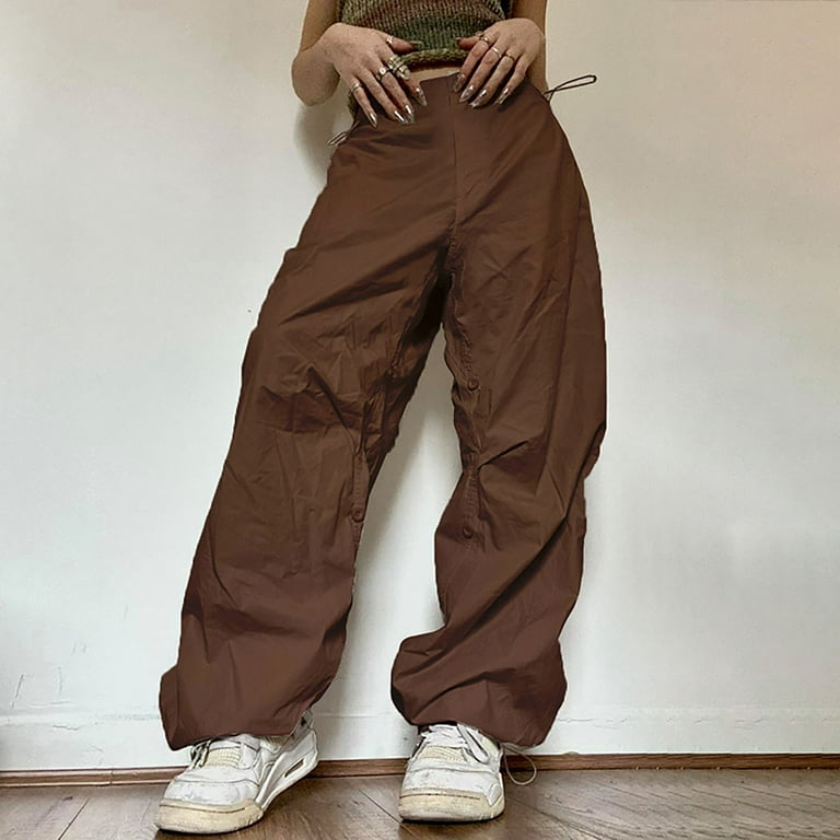 YYDGH Womens Cargo Pants with Belt Lightweight Quick Dry Outdoor Athletic  Travel Hiking Pants Casual Loose Pockets Trousers Brown Brown 
