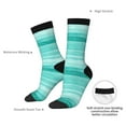 thumbnail image 4 of Daiia Teal Turquoise Print Crew Socks – Soft Breathable Long Socks for Men & Women, Moisture-Wicking & Comfortable Daily Wear Socks, One-Size Fits Most (US 5-11), 4 of 6
