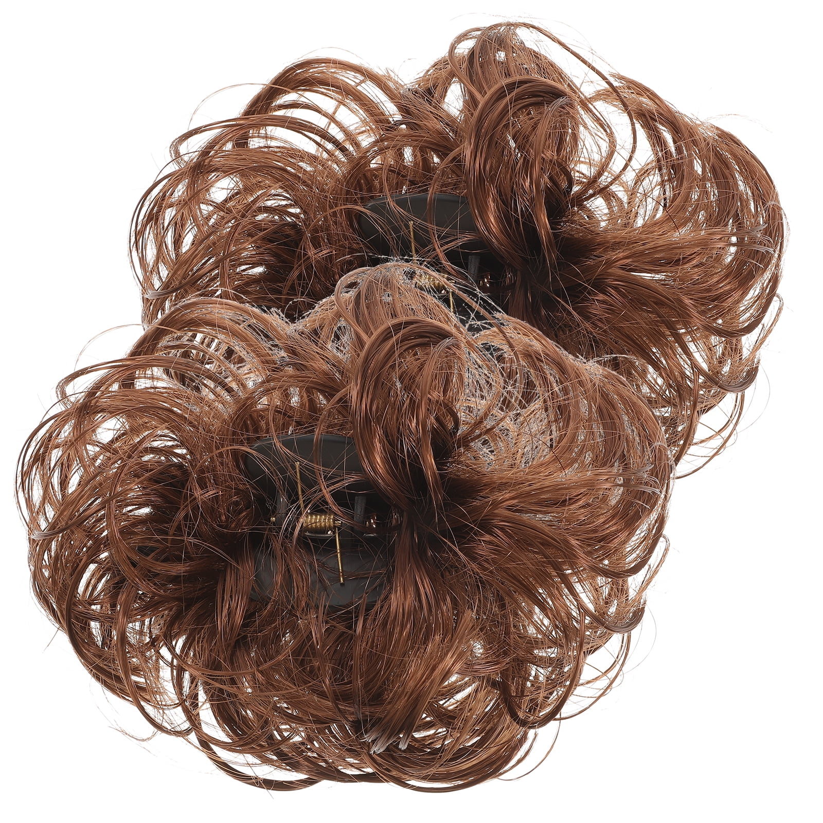 2Pcs Claw Clip Messy Bun Hair Piece Wavy Curly Hair Bun Claw Clip Hairpieces Hair Extensions