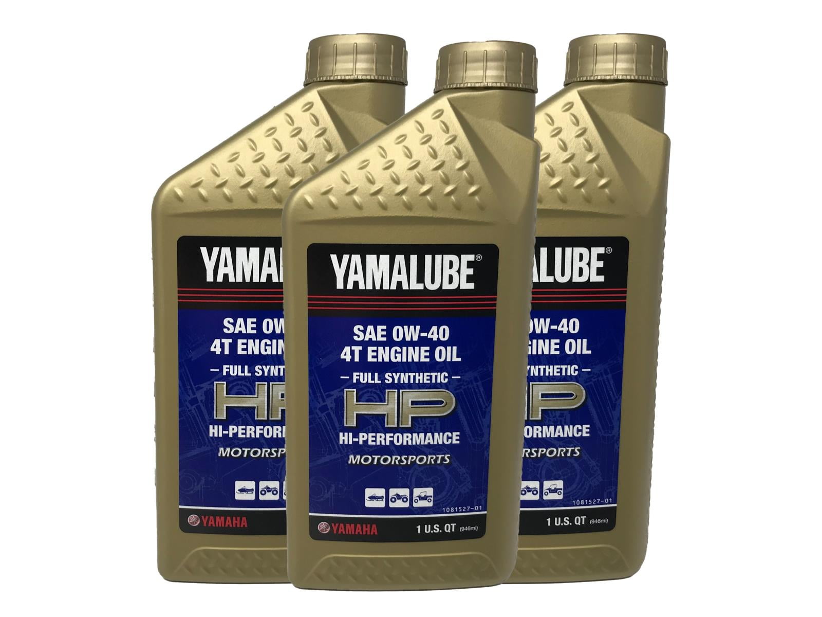 Yamaha, OEM Yamalube Full Synthetic 10W-40 Oil, 3 Qt, 3 pack