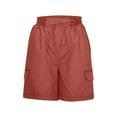 thumbnail image 4 of Simua Shorts for Women Cargo Shorts Knee Length with Pockets Elastic High Waist Shorts, 4 of 5