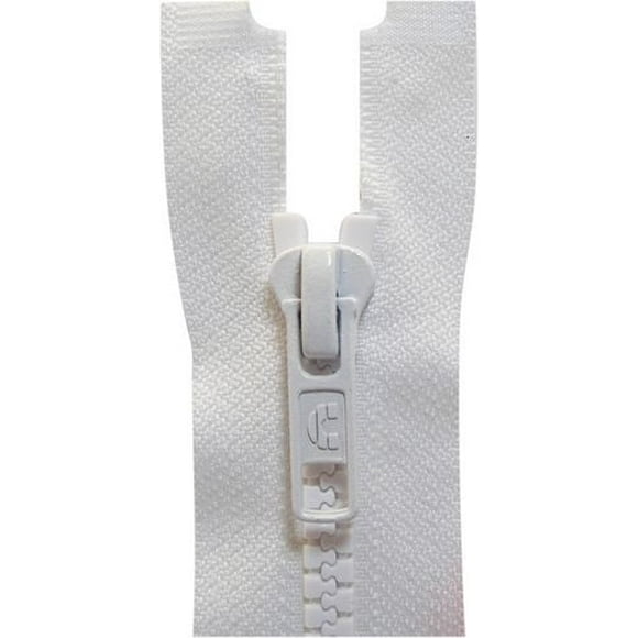 Costumakers Fermeture à glissière séparable à un sens, 65 cm, dents moulées #5, blanc