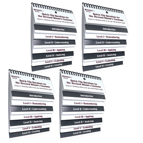 Edupress Quick Flip Questions for the Revised Bloom's Taxonomy Pack of 4 (EP-729-4)
