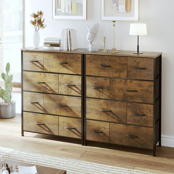 EnHomee Fabric Dresser for Bedroom, Tall Dresser with 8 Drawers, Chest