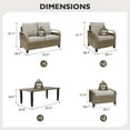 thumbnail image 5 of EAGLE PEAK 6 Piece Wicker Outdoor Patio Furniture Set, Patio Set with 2 Patio Chairs, 2 Seat Loveseat Sofa, 2 Ottomans, and Coffee Table, Brown/Gray, 5 of 9