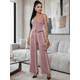 thumbnail image 2 of Conjunto 2 Piezas Elegante, Top Ajustado con Botones y Pantalón Palazzo con Rayas, Look Chic y Estilizado para Mujer, 2 of 5