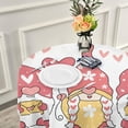 thumbnail image 5 of Dreamtimes Valentine's Day Round Tablecloth,Valentine's Day Cute Gnome Round Table Cloth Water Resistant Spill Proof Large Table Cover for Valentine's Day Romantic Dinner Decorate 60", 5 of 7