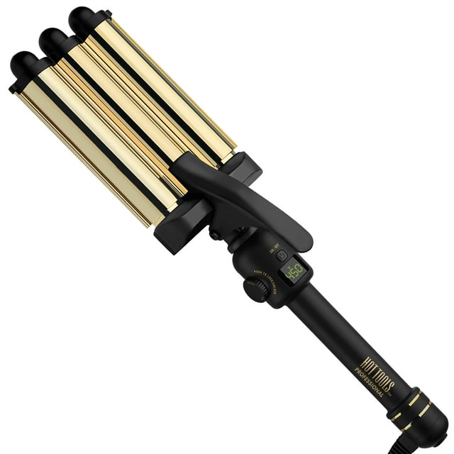 Hot Tools Pro Artist 24K Gold Digital 3 barriles ondulador de cabello | Ondas Definidas de Larga Duración (Tamaño Jumbo)