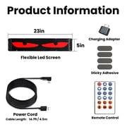1PC Devil Eyes Light for Cars 23.62x4.72 led eyes for truck windshield with App Control