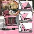 thumbnail image 5 of NALYL Compact Pet Stroller for Small-Medium Dogs/Cats, 4-Wheel Lightweight Umbrella Shaped Portable Puppy Travel Jogger with Breathable Mesh, Cup Holder & Rear Storage, 5 of 11