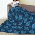 thumbnail image 6 of Pofeuu Stingray Print Ultra-Soft Micro Fleece Blanket,for Bed Or Sofa,All Season Throw Blankets Flannel Blanket-50"x40", 6 of 7