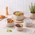 thumbnail image 5 of Onader 8 Piece Serving Bowls with Lid, Ceramic Mixing Bowls Set of 4, Food Storage Container for Soup Salad Meat Pasta Cereal Leftover, Microwave & Dishwasher Safe - Beige, 5 of 10